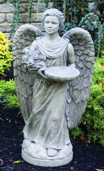 Rosebud Angel With Feeder Sculpture Large
